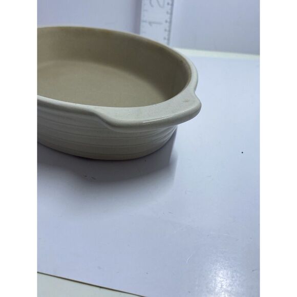 Pampered Chef Family Heritage Stoneware Mini Oval Baker Vanilla Glazed No Box - Picture 8 of 8
